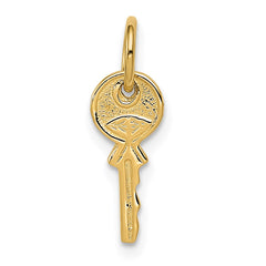 14K Polished 3D Rounded Top Key Charm - 2