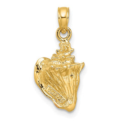 14k Enameled 3-D Conch Shell Pendant