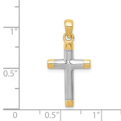 14k w/Rhodium Cross Pendant - 3