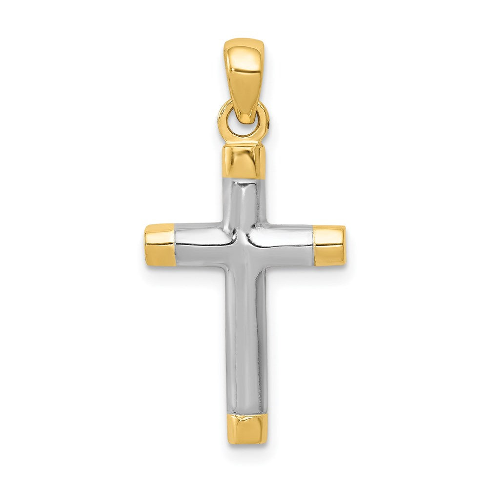 14k w/Rhodium Cross Pendant - 3