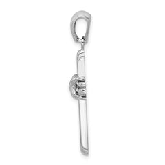 14k White Gold Polished Cross Charm - 4