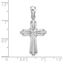 14k White Gold Polished Cross Charm - 4