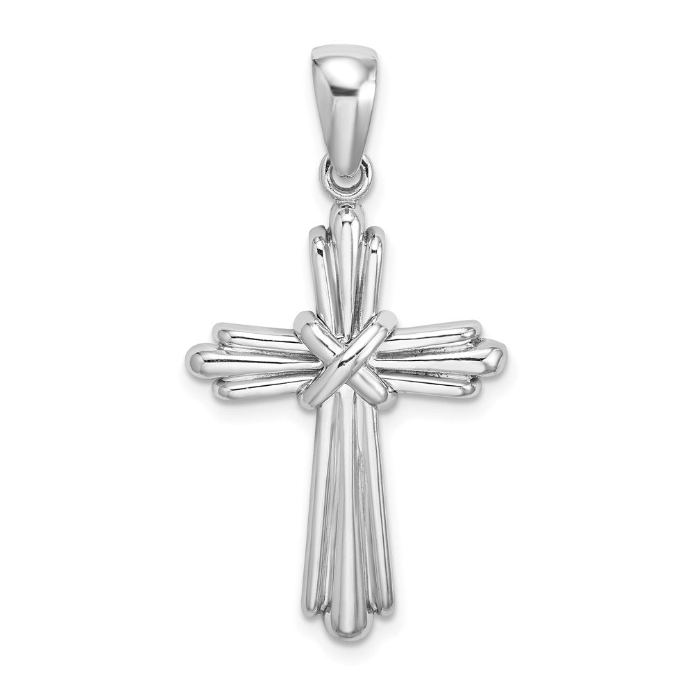 14k White Gold Polished Cross Charm - 4
