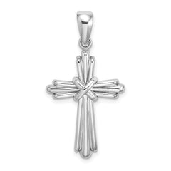 14k White Gold Polished Cross Charm - 4