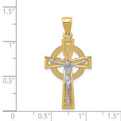 14k Two-tone Iona Crucifix Pendant