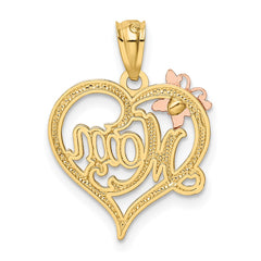 14k Two-tone w/White Rhodium MOM Heart Pendant - 2