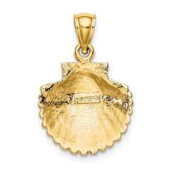14k Scallop Shell Pendant - 7