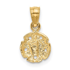 14K Sand Dollar Pendant - 3