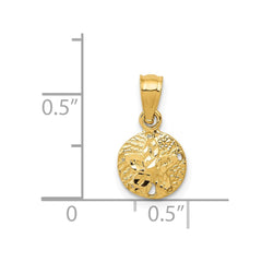 14K Sand Dollar Pendant - 4