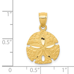 14K Sand Dollar Pendant - 2