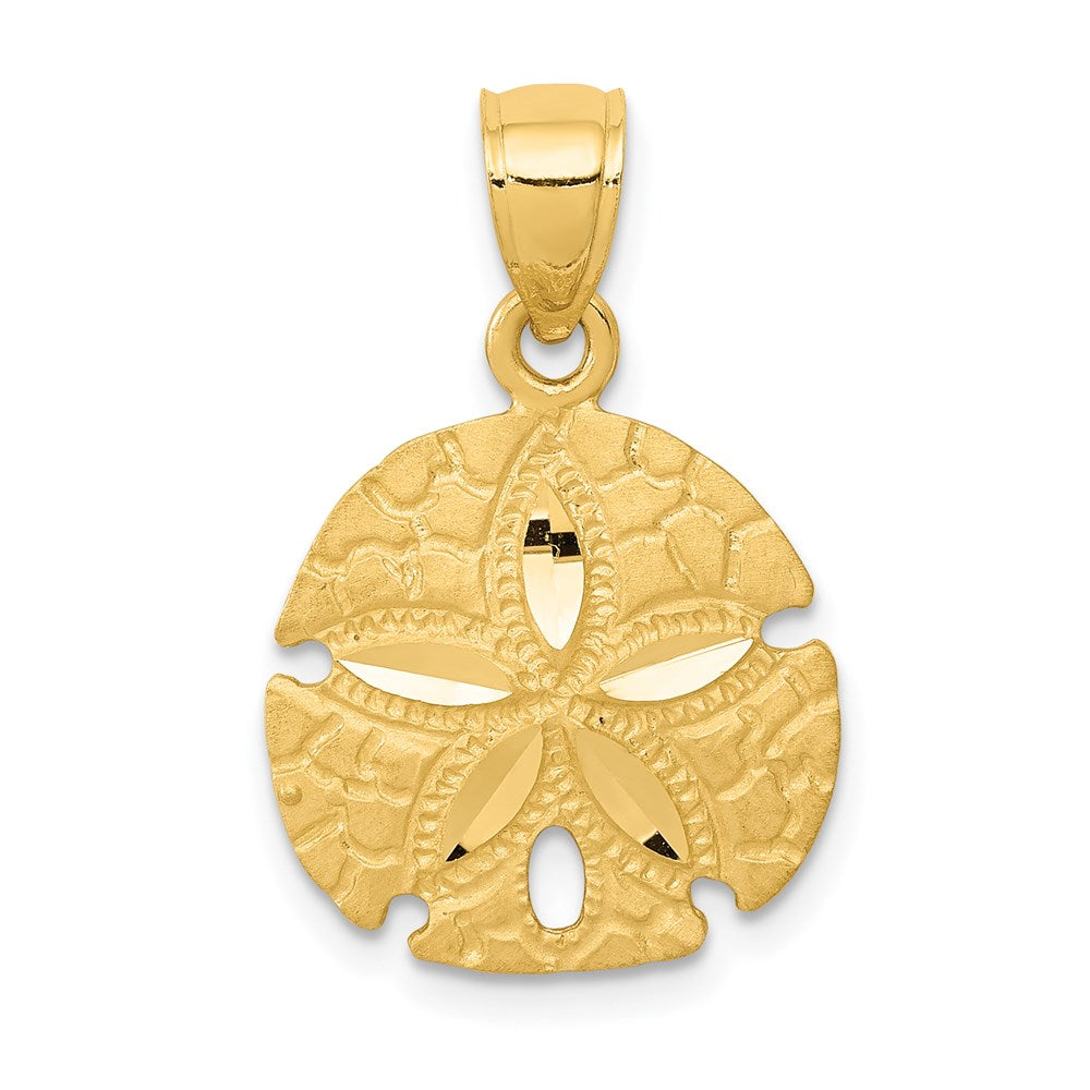 14K Sand Dollar Pendant - 2