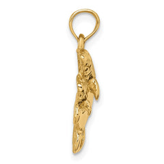 14k Polished Double Manatee Pendant