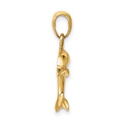 14k Jumping Dolphin Pendant - 2