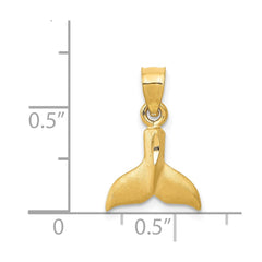 14K 3D Whale Tail Pendant - 2