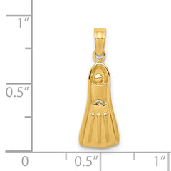 14K  3D Scuba Flipper Pendant