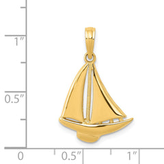 14k Sailboat Pendant - 2