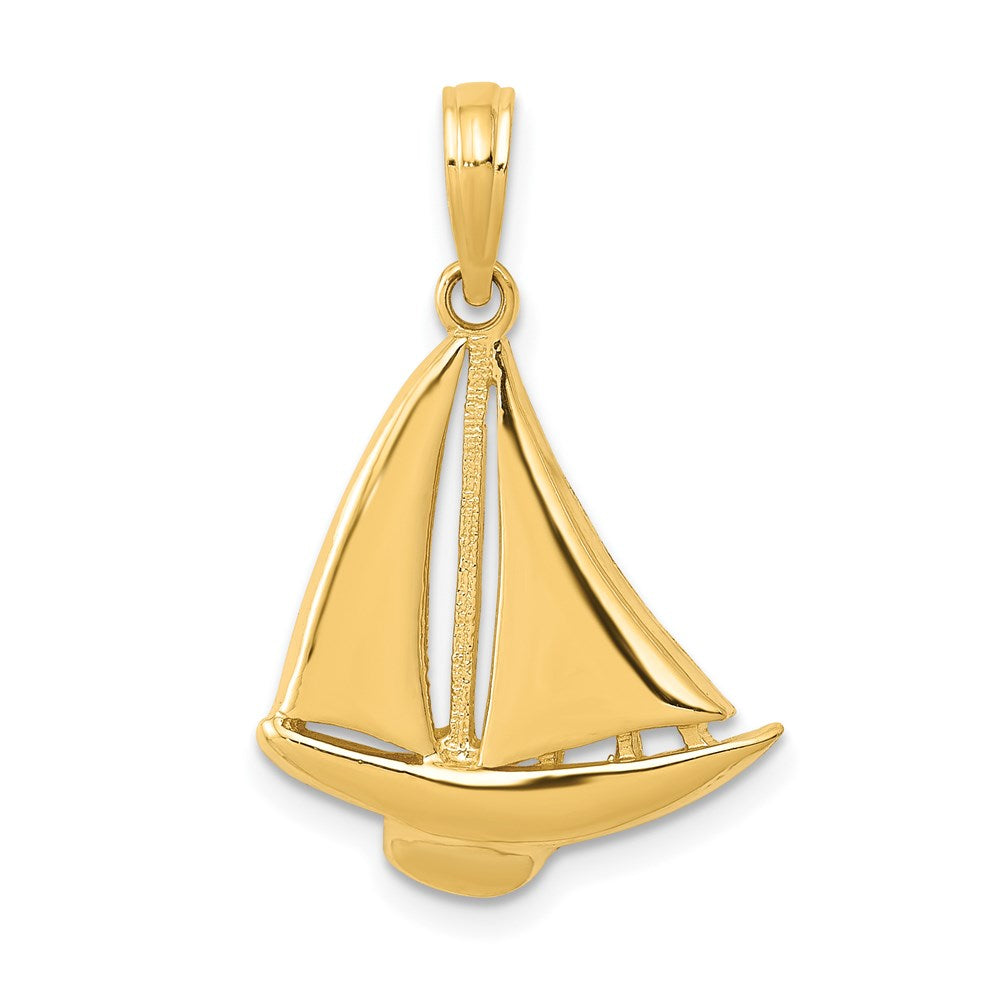 14k Sailboat Pendant - 2