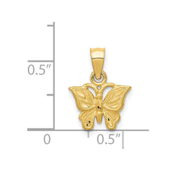 14K Diamond-cut Butterfly Pendant