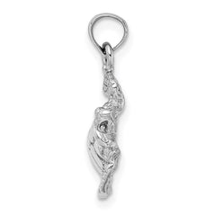 14K White Gold Textured Sea Turtle Charm - 3