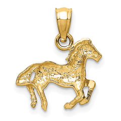 14K Diamond-cut Horse Pendant - 3