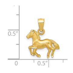 14K Diamond-cut Horse Pendant - 3