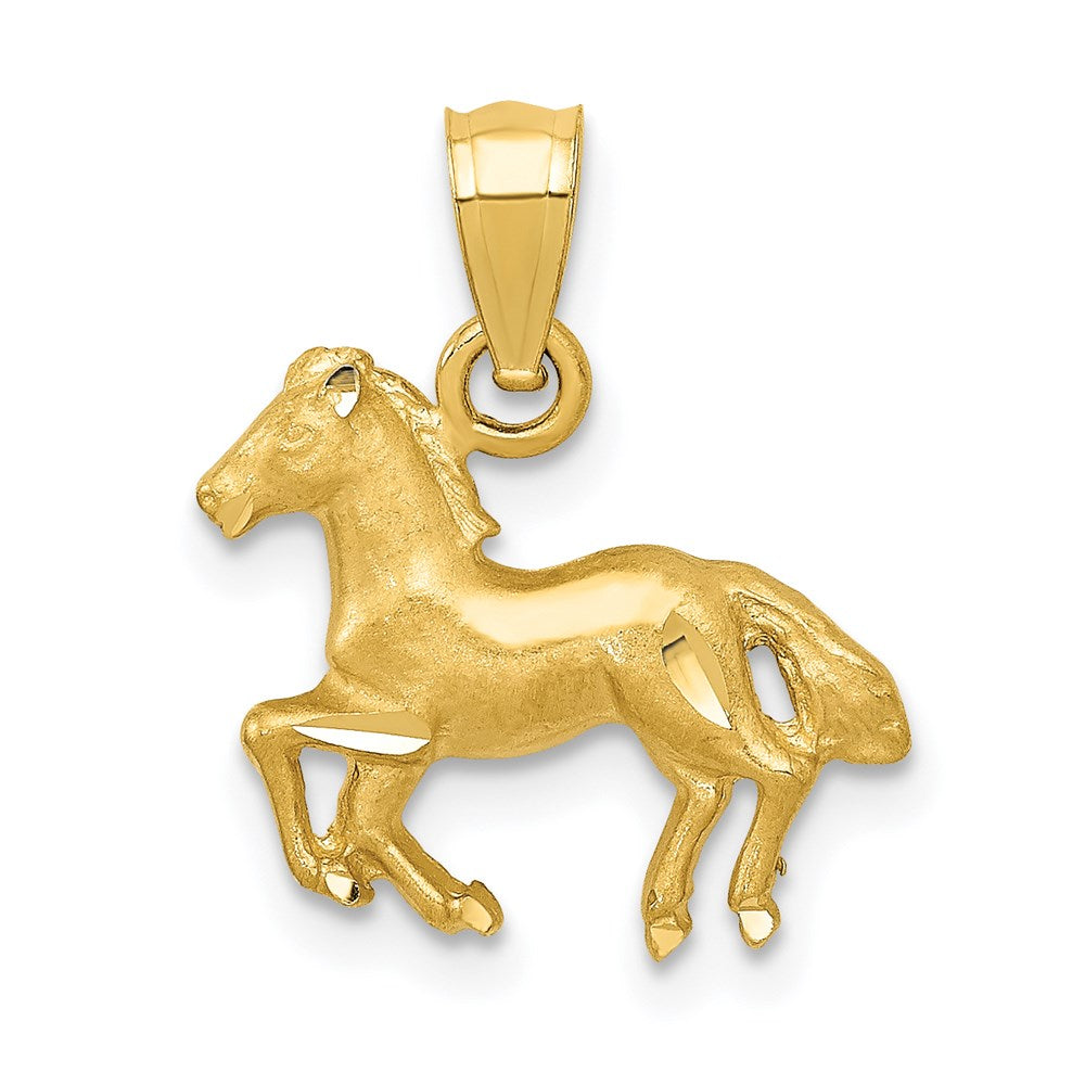 14K Diamond-cut Horse Pendant - 3