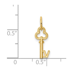 14k Key Letter V Initial Charm