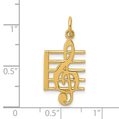 14k Musical Staff Charm
