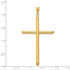 14k 3-D Polished Hollow Cross Pendant - 5