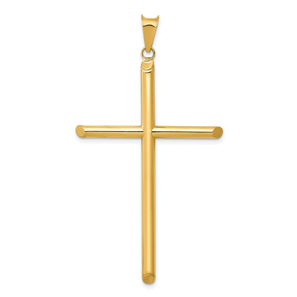 14k 3-D Polished Hollow Cross Pendant - 5