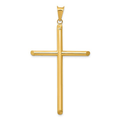 14k 3-D Polished Hollow Cross Pendant - 5