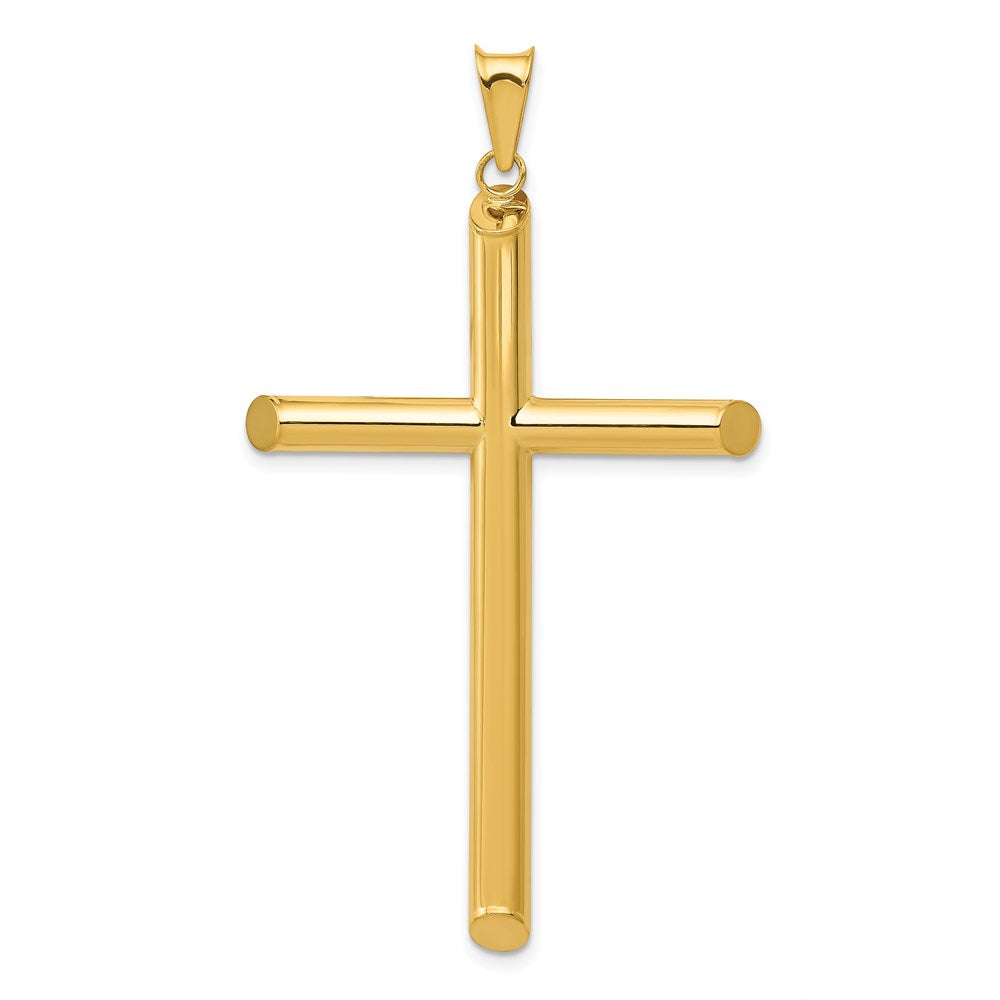 14k 3-D Polished Hollow Cross Pendant - 2