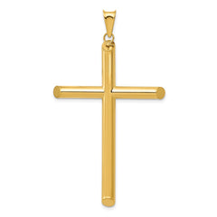 14k 3-D Polished Hollow Cross Pendant - 2