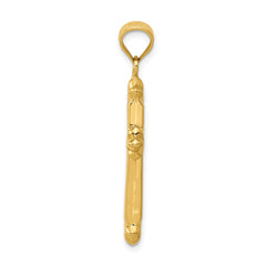 14k Reversible Diamond-cut Cross Pendant - 2