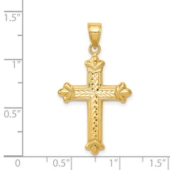 14k Reversible Diamond-cut Cross Pendant - 2