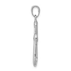 14k White Gold Cross Pendant - 18