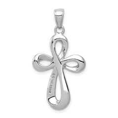 14k White Gold Cross Pendant - 18