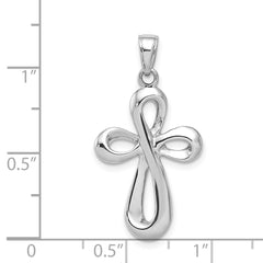 14k White Gold Cross Pendant - 18