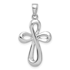 14k White Gold Cross Pendant - 18