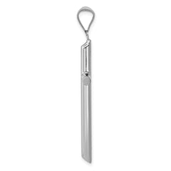 14k White Gold Hollow Cross Pendant - 6