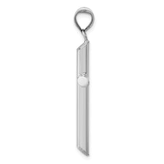 14k White Gold Hollow Cross Pendant - 10