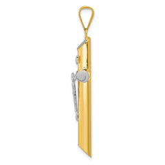 14K Two-Tone w/Rhodium Inri Crucifix Pendant - 2