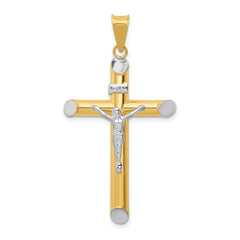 14K Two-Tone w/Rhodium Inri Crucifix Pendant - 2