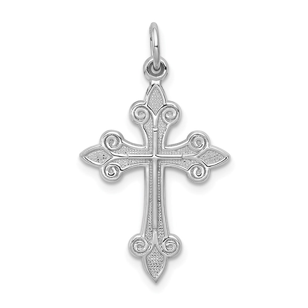 14k White Gold Cross Pendant - 4