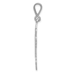 14k White Gold Cross Pendant - 5