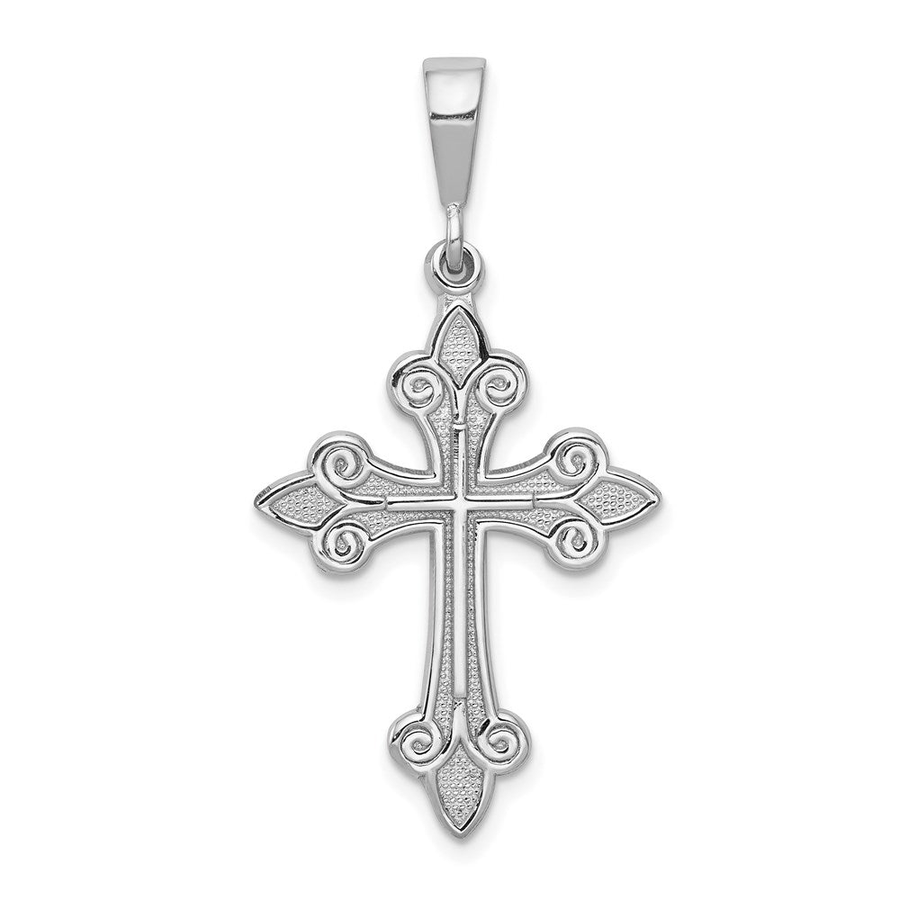 14k White Gold Cross Pendant - 5