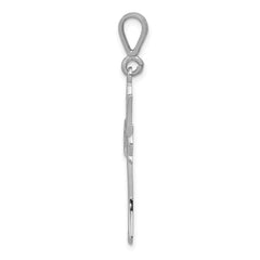 14k White Gold Cross Pendant - 12