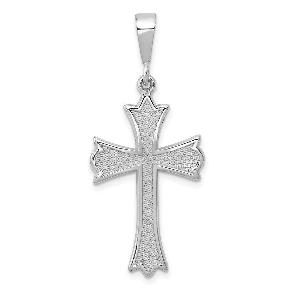 14k White Gold Cross Pendant - 12