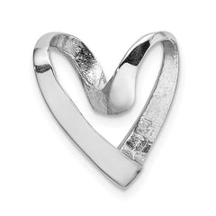 14K White Gold Polished Heart Chain Slide - 3