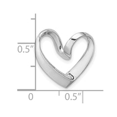 14K White Gold Polished Heart Chain Slide - 3